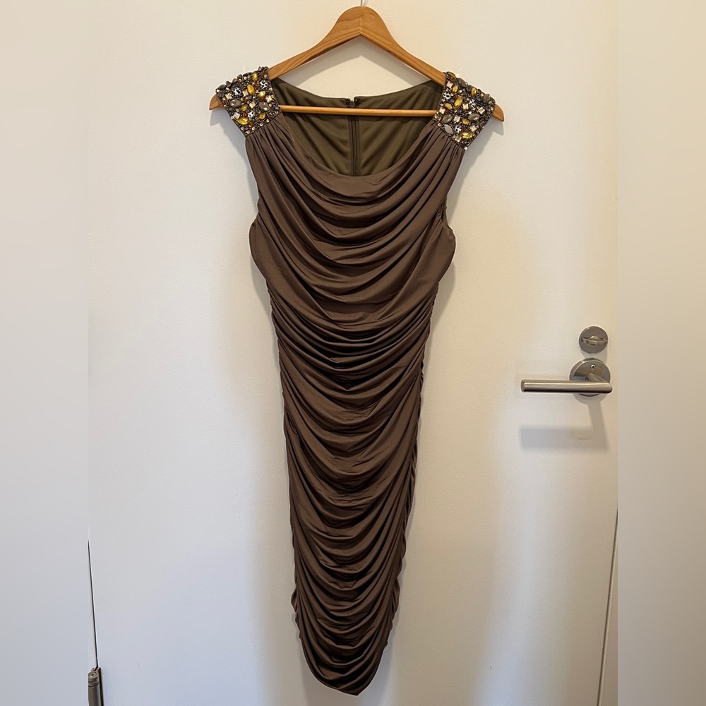 BCBGMAXAZRIA Bodycon Dress with Jewel Embroidery